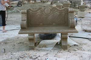 [Hot Item] Modern Outdoor Handmade Sculpture Marble Bench Garden Bench Stone Bench (MB-021)