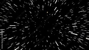 Abstract particles speed centric motion starburst rays animation 3D rendering.