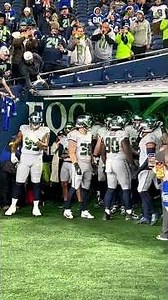 Seahawks take the field for warm-ups in their new rivalry uniforms