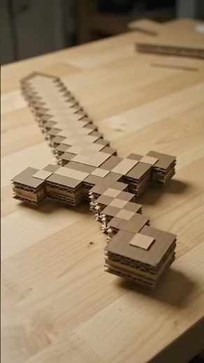 I Built a Minecraft Diamond Sword Using ONLY Cardboard! 🤯 #youtubeshorts
