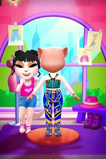 Dressing Angela into demon hunters 🤪#mytalkingangela2 #gameplay