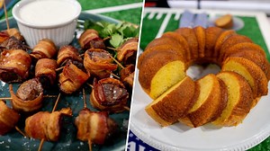 Steak and cake for game day! Get the recipes for this perfect pair