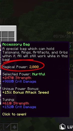 2,000 Magical Power!! #hypixel #minecraft #skyblock #ad