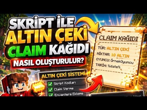 Skript İle Altın Çeki VE Claim Kağıdı Nasıl Oluşturulur ? / Minecraft Skript Plugini