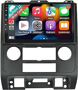 Car Stereo for Ford Escape Radio 2007-2012 Android 11 Support Apple Carplay/Android Auto/DSP/WiFi/4G Sim Card/Bluetooth/Steering Wheel Control/Split Screen/GPS