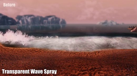 Skyrim Mods - Transparent Wave Spray 4k HD
