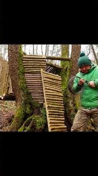 Building a Burrow Between Giant Roots | Survival Bushcraft Skills#snow #survival#camping#camping