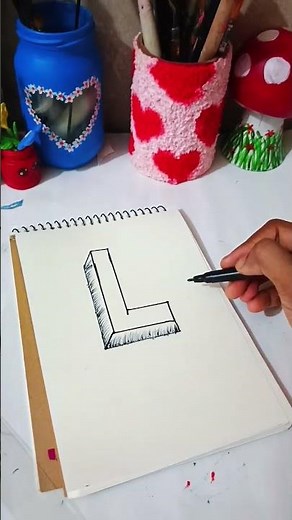 Artistic Alphabet 'L' 🎨 | Creative Letter Craft by Rodela Shikha | Duet Alo #Shorts #ArtAndCraft