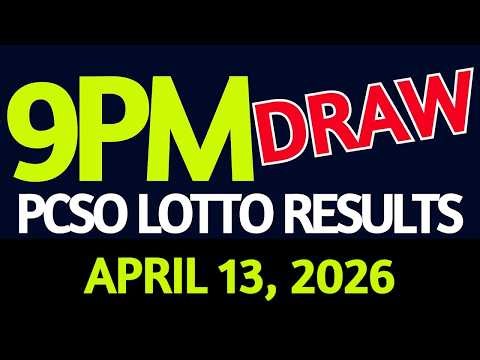 Lotto Result Today 9pm draw April 13, 2026 Monday PCSO