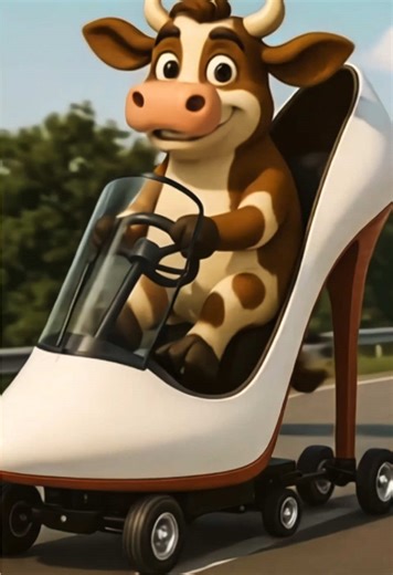 Cow Driving a New Version Car: An Emotional Story