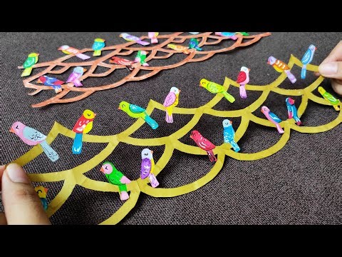 Most Beautiful Bird Border Design for Bulletin Board - DIY Birds Paper Chain 4 Projects & Assignment