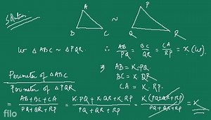 Triangles 385 EXAMPLE9 Prove that the ratio of the perimeters o... | Filo