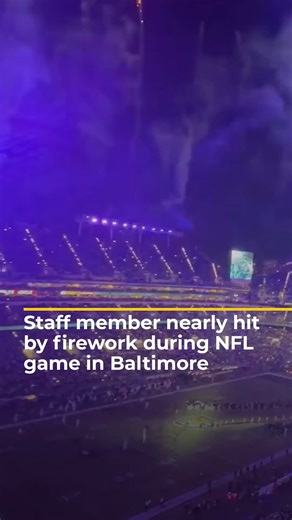 153K views · 958 reactions | Video shows the moment a rogue firework landed on the field during the player introductions at an NFL game in Baltimore’s M&T Bank Stadium, almost hitting a staff member. | Al Jazeera English | Facebook