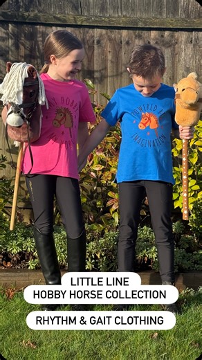 Lily and Charlie the Pony on Instagram: "Cuteness overload 🥹 The new Little Line Hobby Horse Collection from @rhythmandgaitclothing The quality of the t shirt & print is gorgeous - starting from 3yrs up to 14yrs. With different wording & colours at an amazing price. Don’t forget our discount code “RG-FUN”"