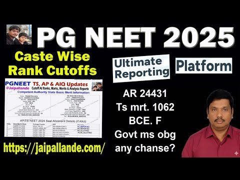 PG NEET 2025 Caste Wise Rank Cutoffs | TS & AP Govt MS Chances Explained