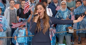 Alisan Porter sings the National Anthem