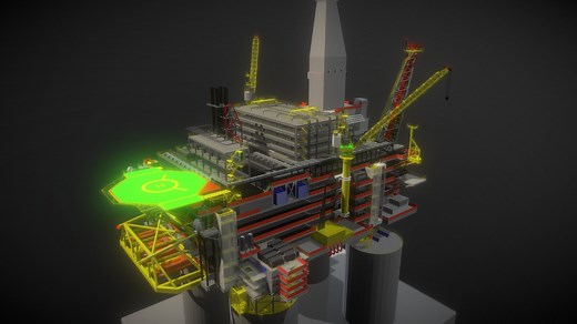 Berkut World's Largest Oil Rig-Arkutan Dagi - Buy Royalty Free 3D model by MechLab3D (@MechLab85)
