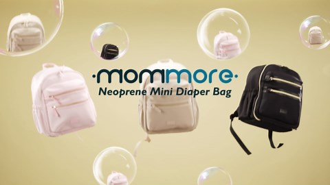 mommore Neoprene Diaper Bag Backpack Small Baby Bag Travel Mini Diaper Backpack for Newborn with Insulated Pockets, Stroller Straps