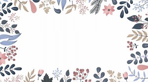 Download Animation of flowers and plants in winter colors. Space for text. for free