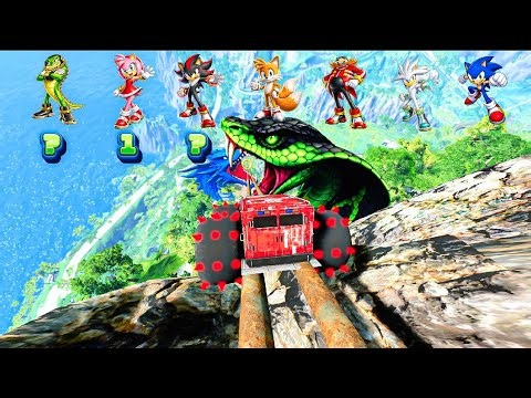 🚀 Sonic and Pals Acceleration Test(Downhills Monster Challenge) - Survival Challenge - Beam.NG Drive