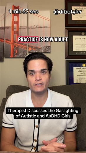 Dr. Bowen Tyler Marshall on Instagram: "When we question Autistic and AuDHD girls’ intuition and pattern recognition skills as opposed to helping them learn to enhance them, we disable them from being able to protect and advocate for themselves. #autism #audhd #girls"