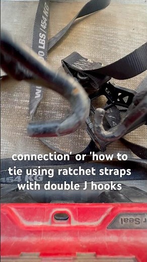 hook-to-hook connection' or 'how to tie using ratchet straps with double J hooks #hook