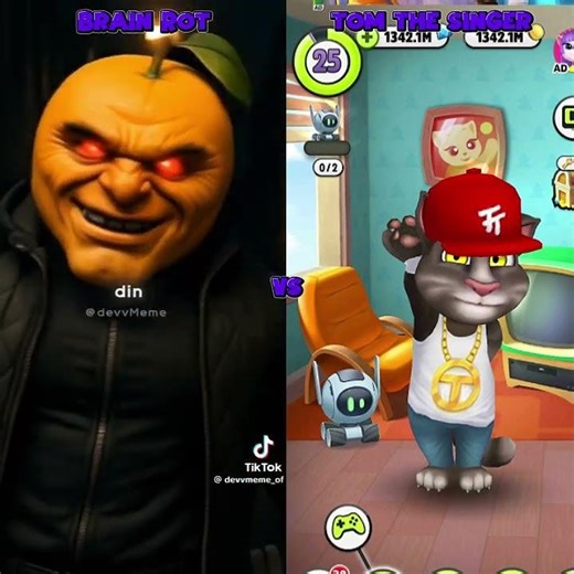 Brainrot Vs Tom The Singer Who Is Best ? 😂 🤔 #Shorts