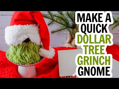 Dollar Tree Grinch Gnome / DIY Gnome / DIY Christmas Gnome / No Sew Gnome / Free Gnome Pattern DIY