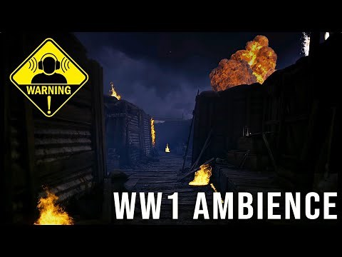 WW1 War Ambience | Western Front Trenches | Intense Battle Rain & Fire