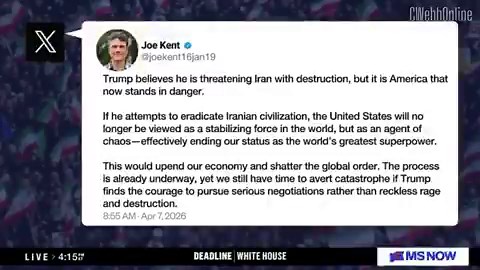 This makes me sad, and because of madman Trump, I believe it to be true.“The United States will no longer be viewed as a stabilizing force in the world, but as an agent of chaos…”And Joe Kent is MAGA saying that.