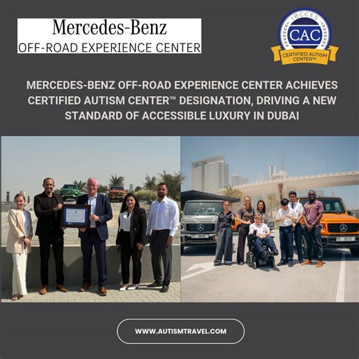 Autism Travel on Instagram: "Redefining adventure through access, excellence, and trust. The Mercedes-Benz Off-Road Experience Center earns the prestigious Certified Autism Center™ (CAC) designation. A powerful milestone that goes beyond awareness to deliver operational excellence, staff readiness, and elevated guest experiences for all. Following comprehensive autism-specific training and an in-depth on-site accessibility review by IBCCES, this certification ensures that every guest, including
