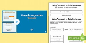 Joining Sentences with because Lesson Teaching Pack