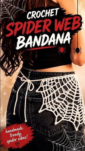 Crochet Spider Web Bandana Tutorial 🕷️ | Easy Halloween Crochet Pattern for Beginners