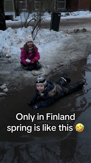 You live in Finland and “spring” means mud season 😂 But the kids? Living their BEST life in every puddle. #springinfinland #boymom #momof4 #outdoorkids #tiktoksuomi