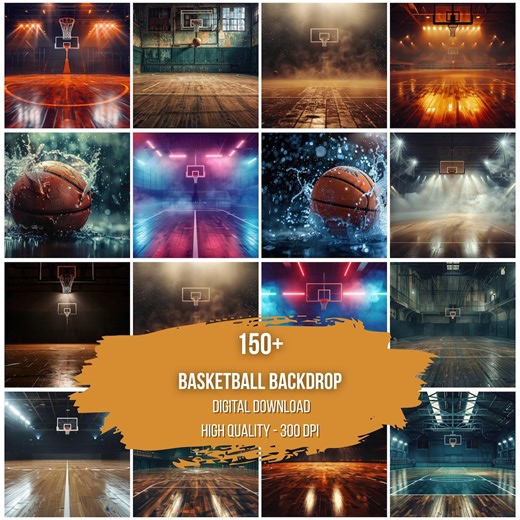 Basketball Court Photography Backdrops, 150+ Sports Backgrounds (digital Download) - Etsy