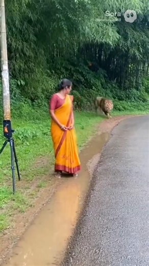 sher ne aurat pe kiya attack