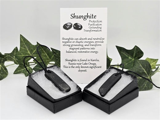 Shungite Gemstone Pendant Necklace Jewelry With Cord of Your Choice - Etsy Canada