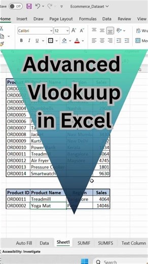 VLOOKUP Formula in Excel (Hindi) | Advanced Trick🔥🔥#shortsfeed