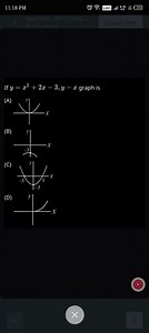 If y = x^2   2x - 3, which of the following is the correct y-x ... | Filo