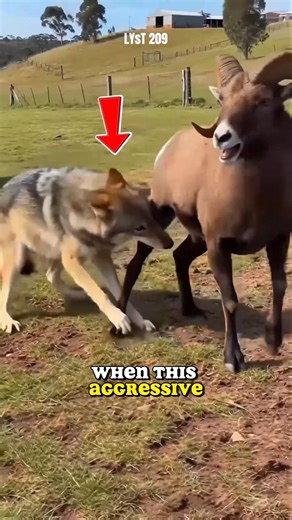 A ferocious wolf attacks a goat and the ending. #wolf #goat #animals