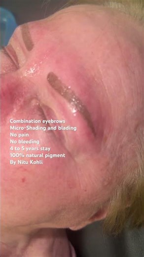 Combination permanent Eyebrows Microblading and Microshading