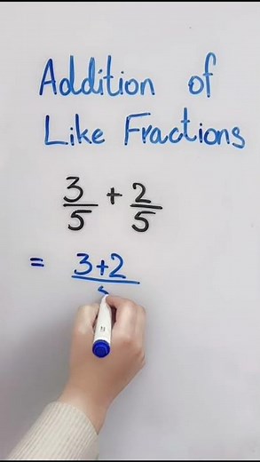 Addition of Like Fractions #maths #fraction #addition
