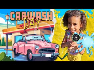 "Car Wash Fun: Cleaning, Bubbles, and Water Splash!"