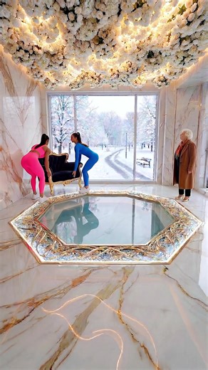 My Grandma just built a botanical garden in her Penthouse. #viral #funny #flooring #pool #epoxy