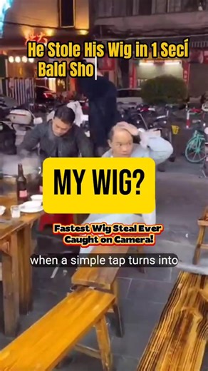 He Stole His Wig in 1 Second #youtubeshort #funny #comedy