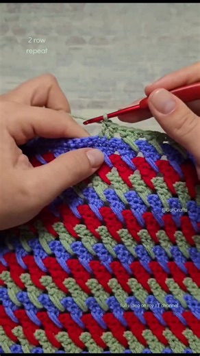 GuTCrafts on Instagram: "Cross DC Stitch 2 Row Repeat Lace Crochet Pattern | Crochet Stitches"