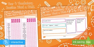 Year 4 Vocabulary Booster: Word a Week