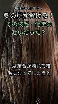 62. 衝撃！あなたの知らない枝毛の真実🔬隠された化学反応とは？ #枝毛 #髪の毛 #ケラチン #化学 #美容 #ヘアケア #科学 #日常の化学