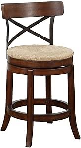 Boraam Myrtle Counter Height Stool, 24-Inch, Mahogany