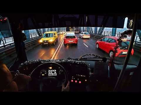 [Onboard] Route 13 Frosty Evening Bus Ride – From City Lights to a Frozen Suburb (4K POV)